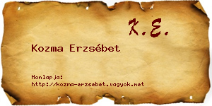 Kozma Erzsébet névjegykártya