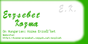 erzsebet kozma business card